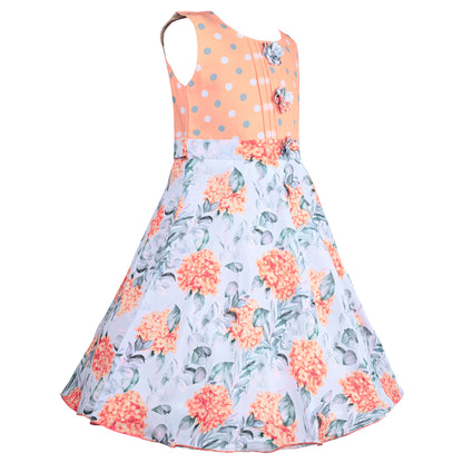 Girls Floral Print Casual Dress