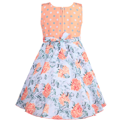 Girls Floral Print Casual Dress