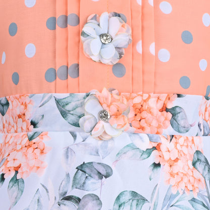 Girls Floral Print Casual Dress