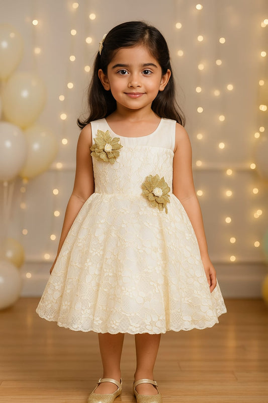 Girls Circular Flare Net Dress