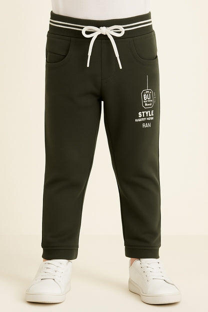 Boys Printed Elastic Casual Trouser
