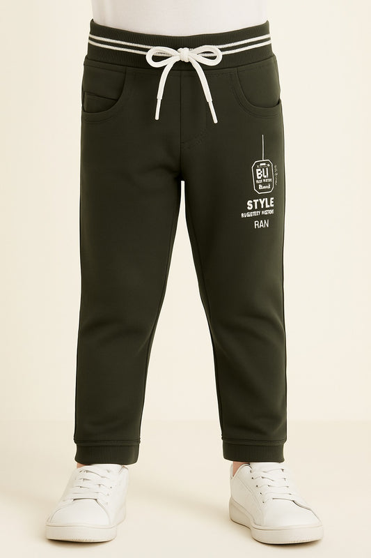 Boys Printed Elastic Casual Trouser