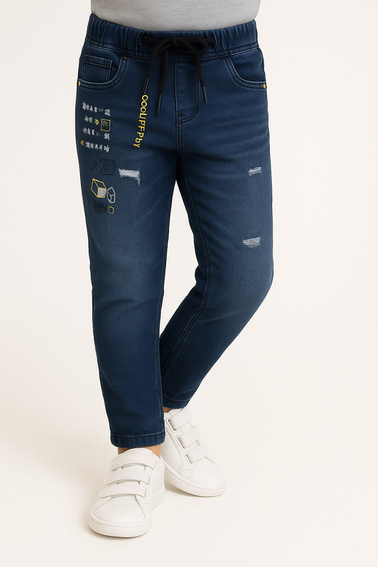 Boys Printed Denim Jeans