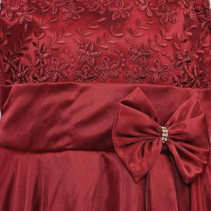 Girls Embroidered Bow Dress