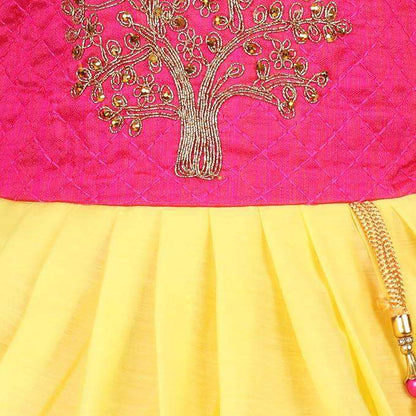 Baby Girls Silk Embroidered Ethnic Frock Dress