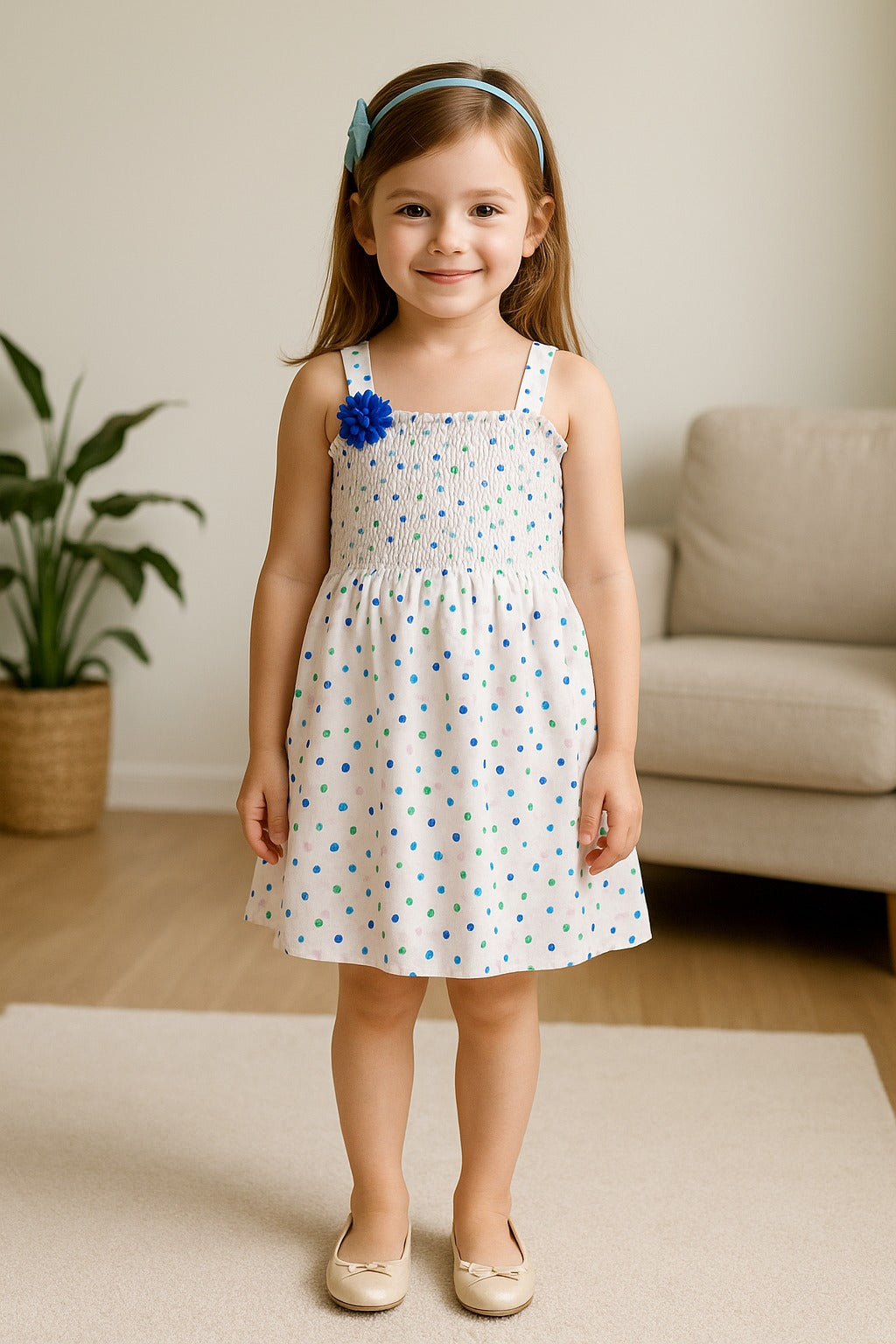 Wish Karo Baby Girls Frocks Dress for Girls-(csl310blu)