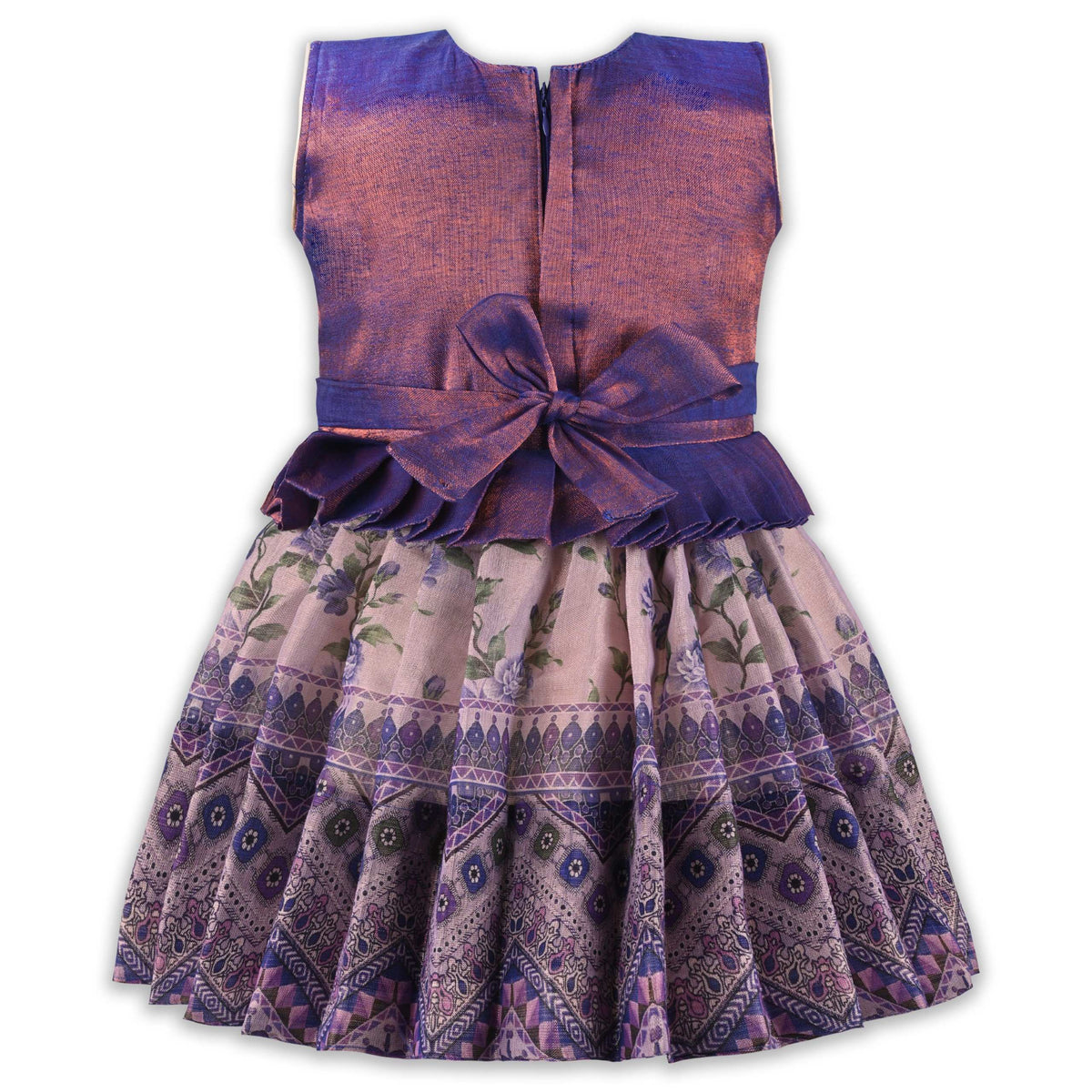 Girls Art Silk Embroidered Party Dress with Tassel Detail | Elegant Kids Festive & Occasion Wear