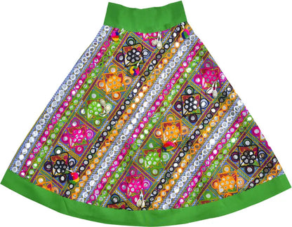 Girls Ethnic Wear Embroidered Cotton Ghagra Choli Dupatta Set