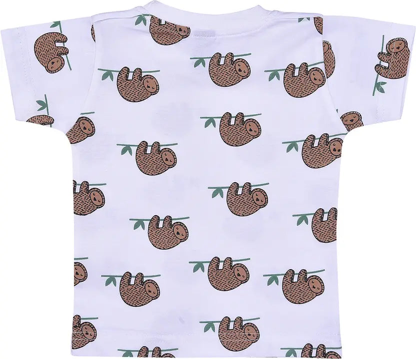 Boys Cotton Cartoon Tshirt and Dungaree Set