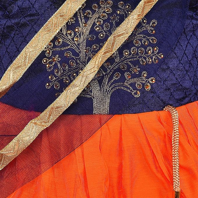 Girls Embroidered Ethnic Half saree dress