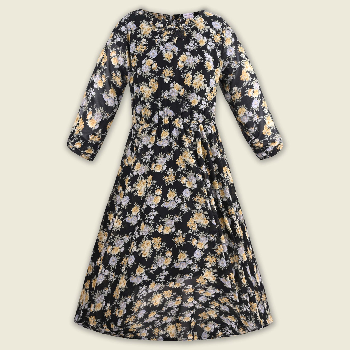 Girls Floral Print Casual Dress