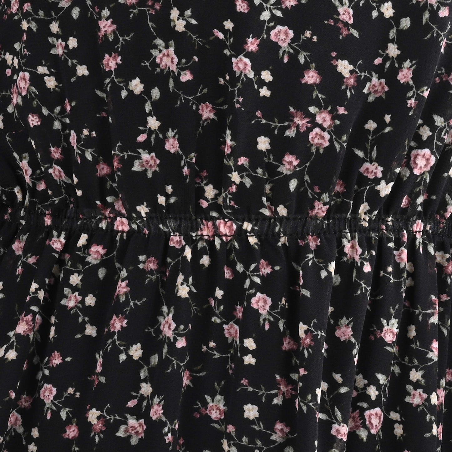 Girls Floral Print Kaftan Style Casual Dress with Lace Detailing