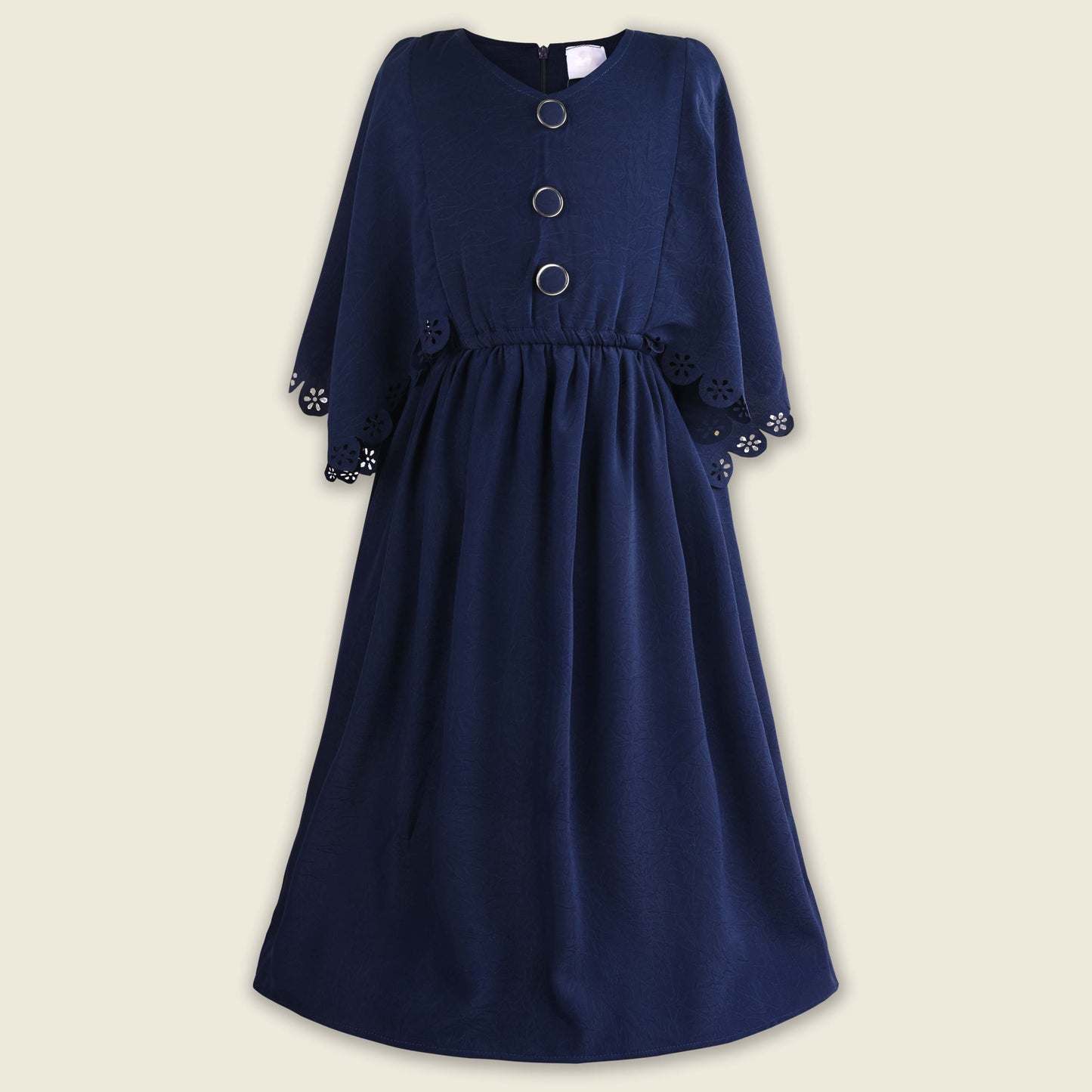 Girls Kaftan Style Casual Dress with Cutout Detail