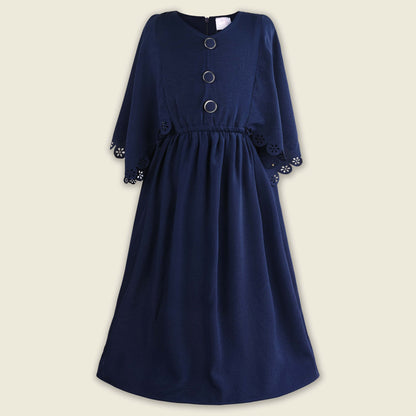 Girls Kaftan Style Casual Dress with Cutout Detail