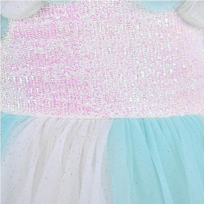 Girls Flower detailed Embellished Fit and Flare Dress