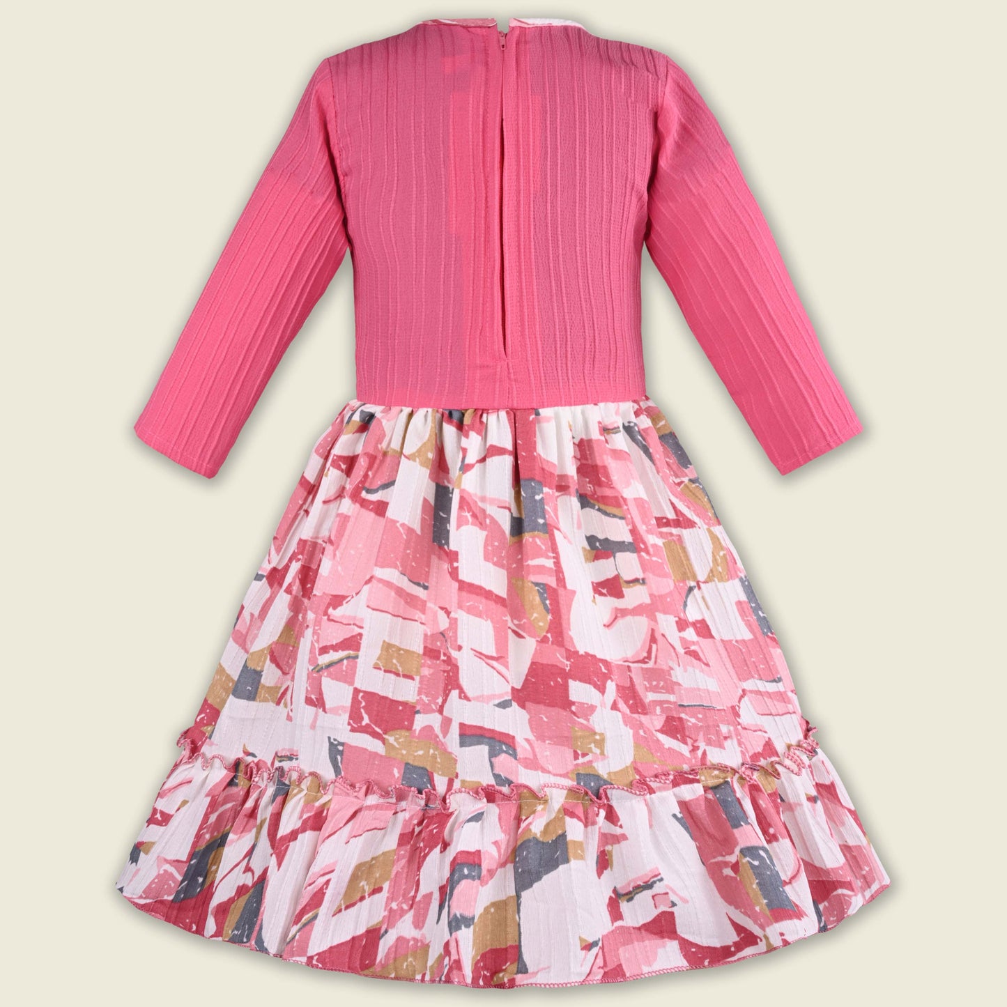 Girls Abstract Print T-shirt and Pinafore Dungaree Dress Set