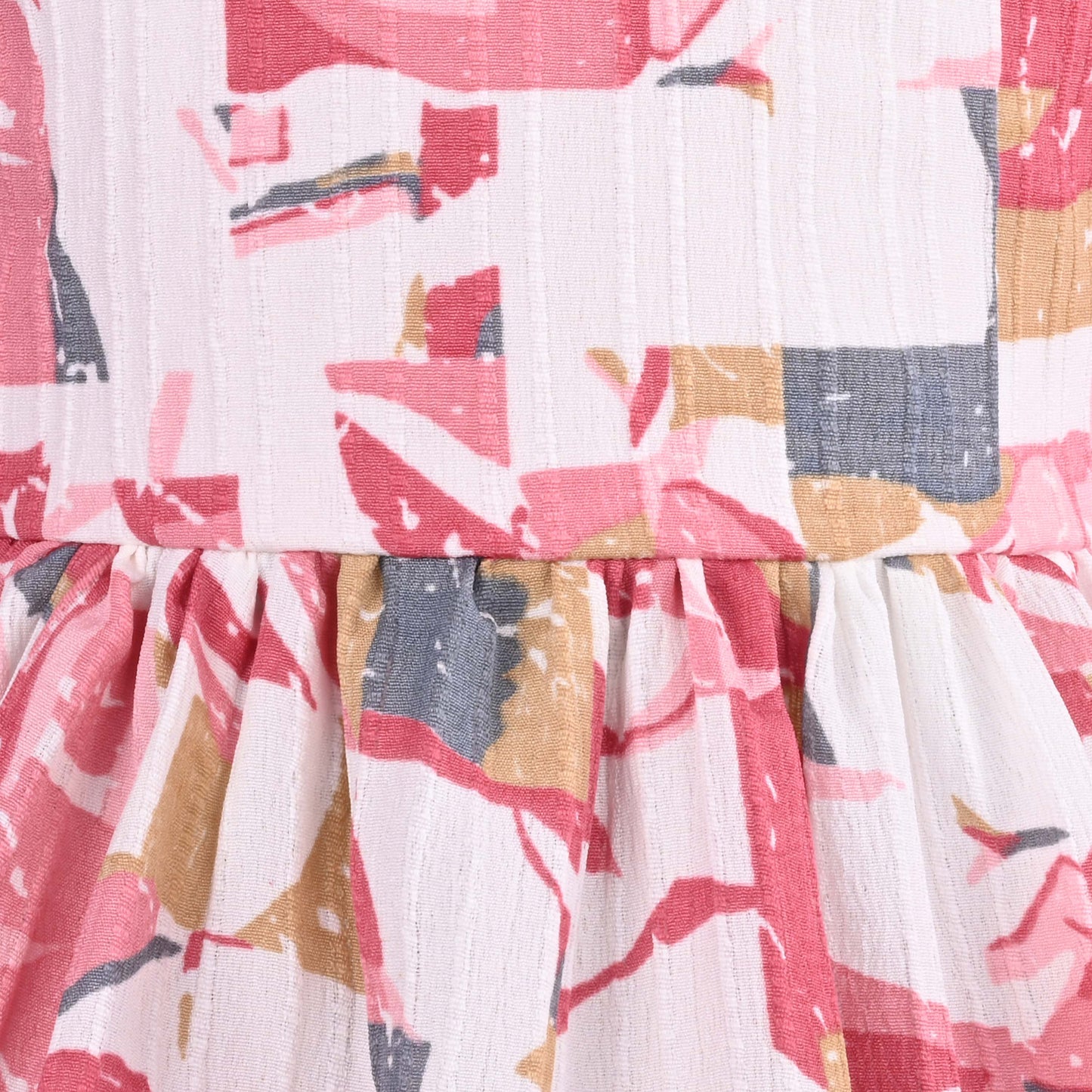 Girls Abstract Print T-shirt and Pinafore Dungaree Dress Set