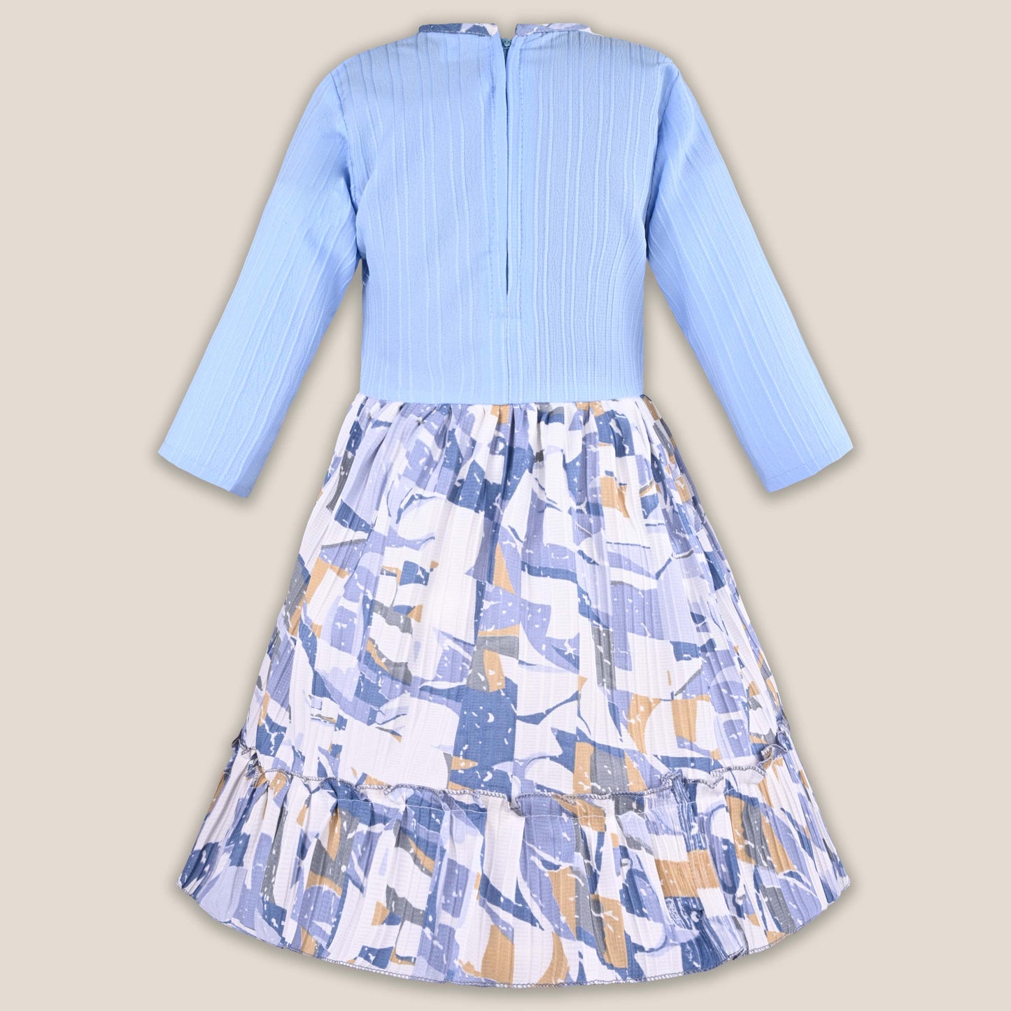 Girls Abstract Print T-shirt and Pinafore Dungaree Dress Set