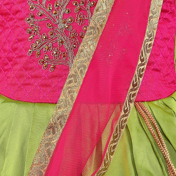 Girls Embroidered Ethnic Half saree dress