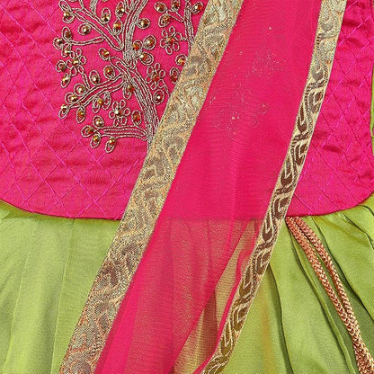 Girls Embroidered Ethnic Half saree dress