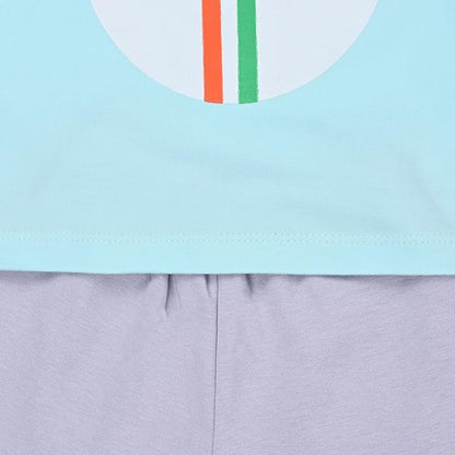 Unisex Knee Length Printed T-Shirt and Shorts