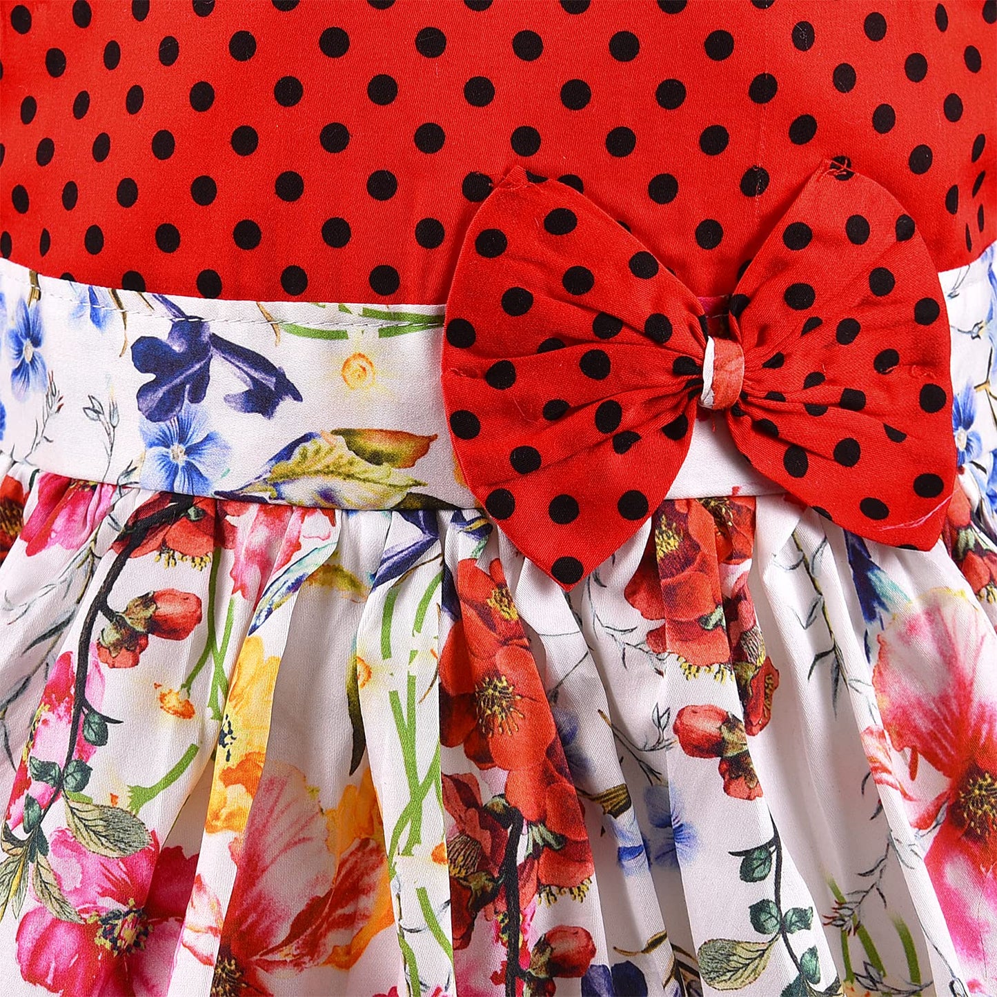 Girls Floral Printed Fit and Flare dress