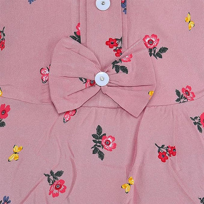 Peach Cotton Frock for Baby Girls