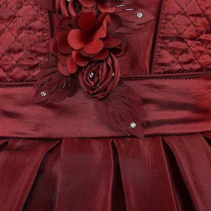 Girls High Neck Sleeveless Satin dress