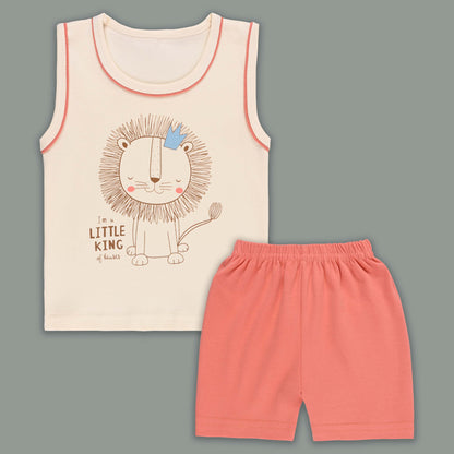 Boys Printed Cotton Tshirt and Shorts Set