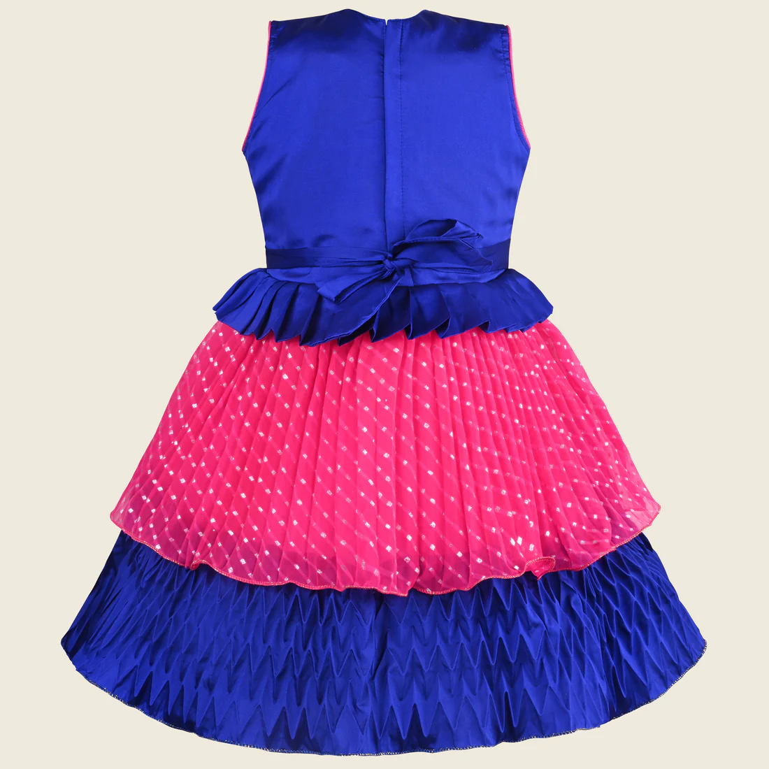 Girls Beaded Embellished Ruffle Waist Layered Ethnic Dress