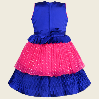 Girls Beaded Embellished Ruffle Waist Layered Ethnic Dress