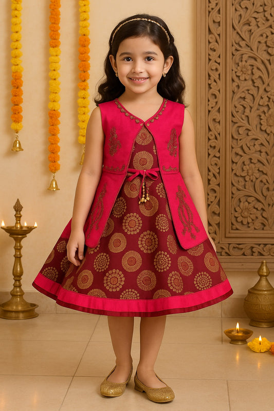 Girls Embroidered Ethnic Dress