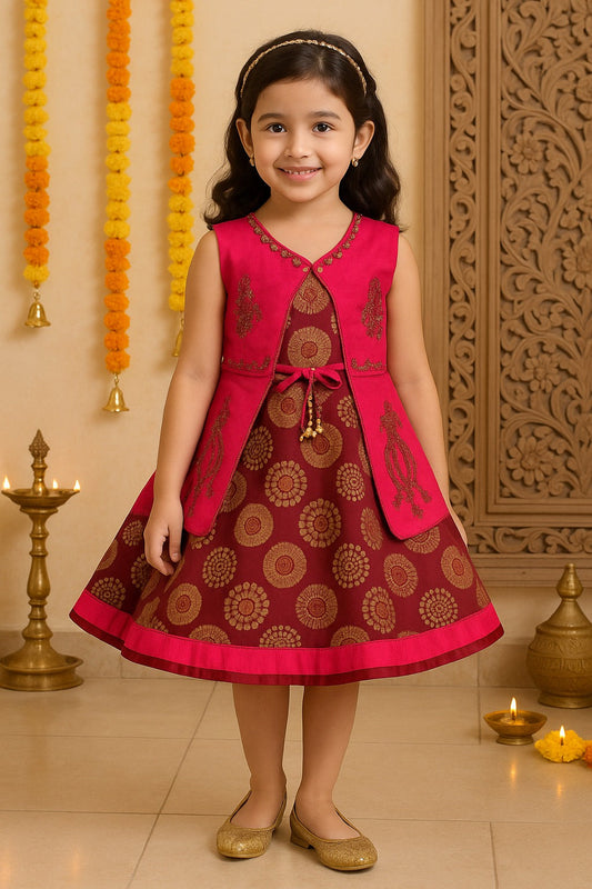 Girls Embroidered Ethnic Dress