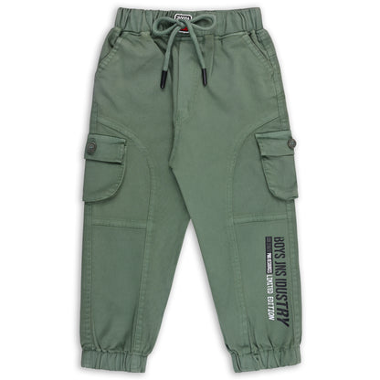Boys Printed Elastic Cotton Cargo Trouser
