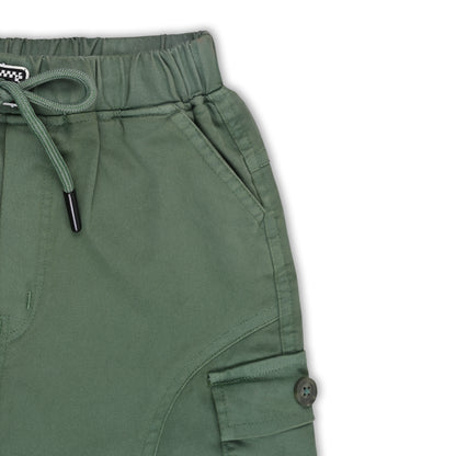 Boys Printed Elastic Cotton Cargo Trouser