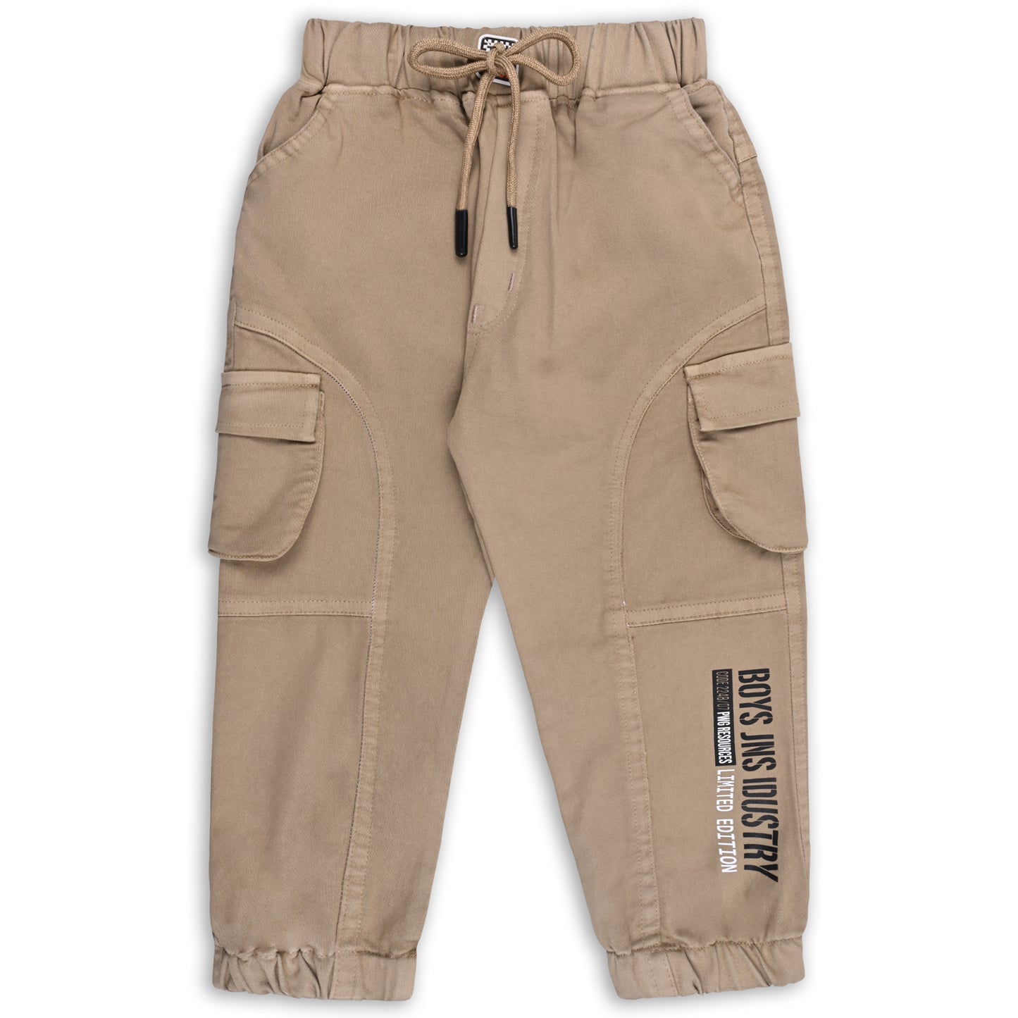 Boys Printed Elastic Cotton Cargo Trouser