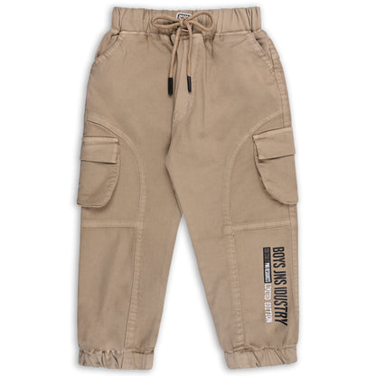 Boys Printed Elastic Cotton Cargo Trouser