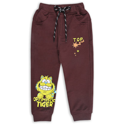 Boys Cartoon Print Elastic Cotton Casual Joggers