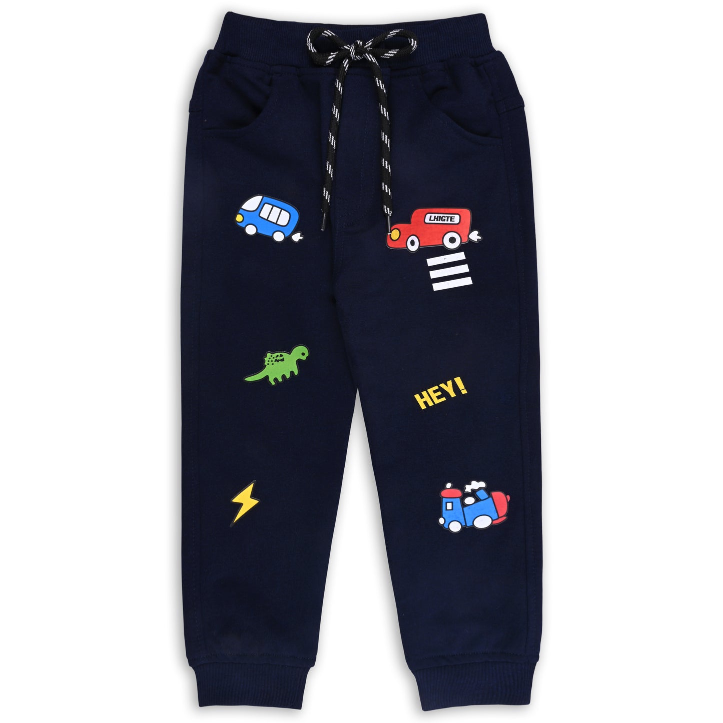 Boys Cartoon Print Elastic Cotton Casual Joggers