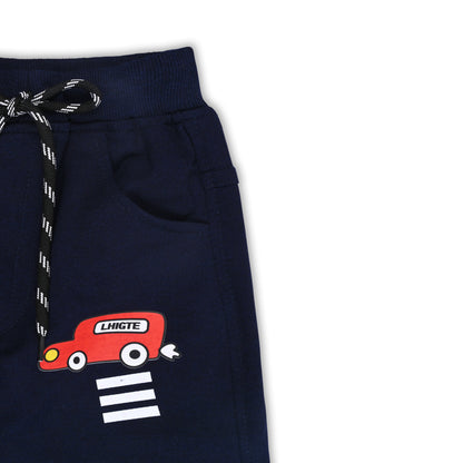 Boys Cartoon Print Elastic Cotton Casual Joggers