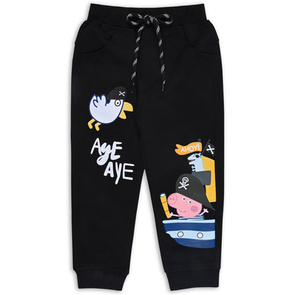 Boys Cartoon Print Elastic Cotton Casual Joggers