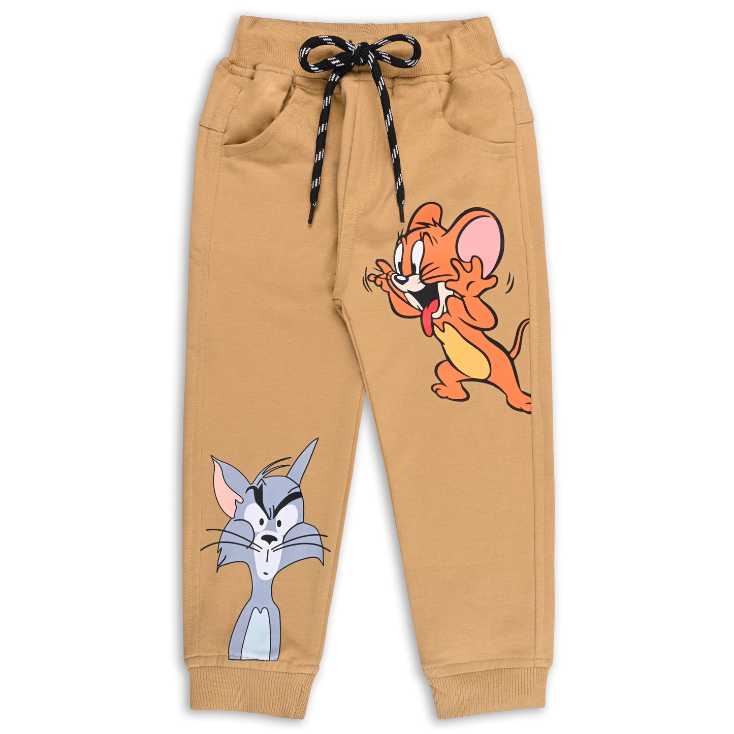 Boys Cartoon Print Elastic Cotton Casual Joggers