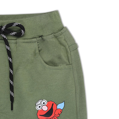 Boys Cartoon Print Elastic Cotton Casual Joggers