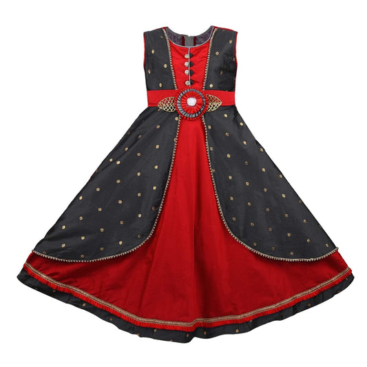 Girls Party Wear Gown  Birthday Dress  for Girls LF164rd - Wish Karo - photo 1