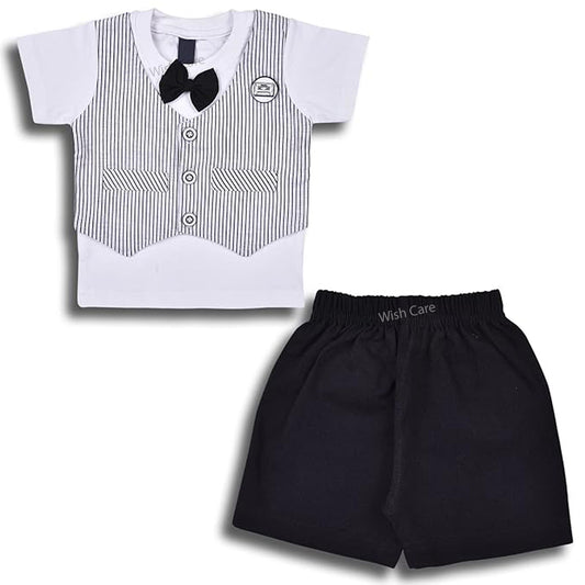Baby Boys Cotton Striped T-shirt and Shorts Clothing Set