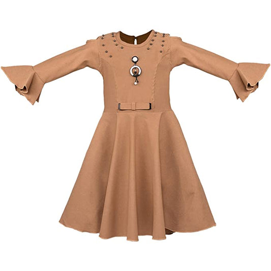 Wish Karo Girls' Knee Length Dress- (CSL237bge) - Wish Karo