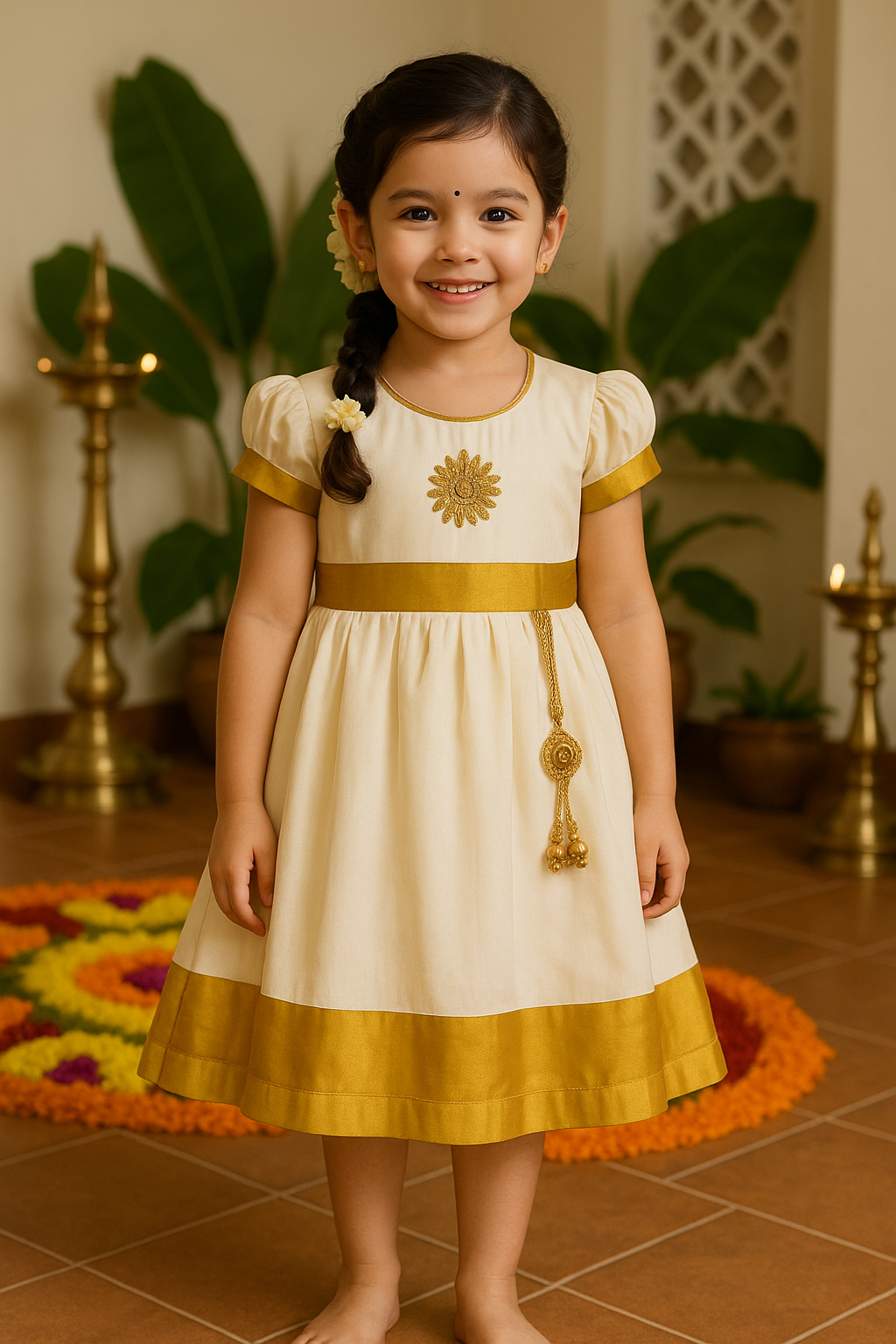 Buy Premium Onam Dress for Baby Girl Online | Girls Onam Dress