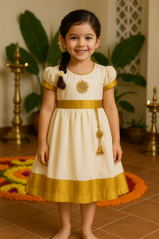 Buy Premium Onam Dress for Baby Girl Online | Girls Onam Dress