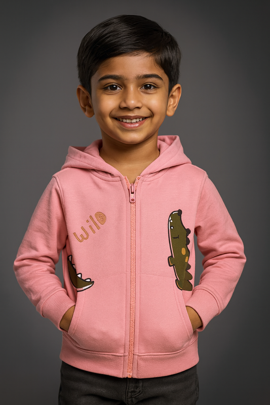 Pink Unisex Cotton Full Sleeve Hooded Sweatshirt - Soft & Cozy Hoodie