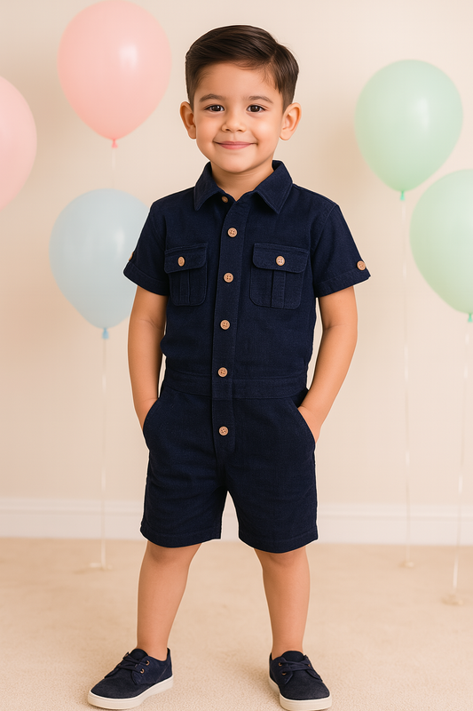 Wish Karo Boys Rompers For Kids-(bt80blu)